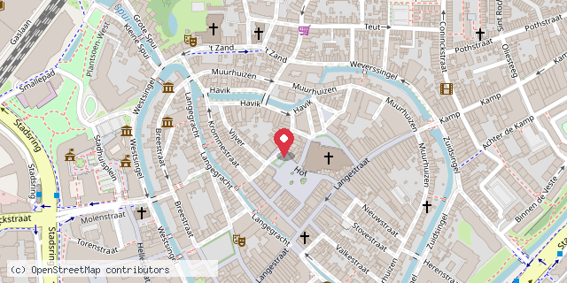 Een kaart met de locatie van Restaurant Mama Roux