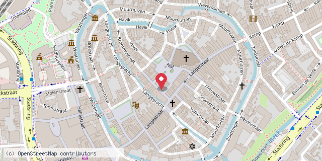 Een kaart met de locatie van Restaurant La Scala
