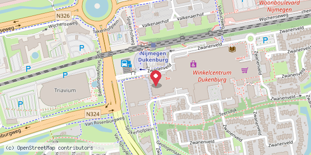 Een kaart met de locatie van Restaurant Pearl River-Winkelcentrum Dukenburg