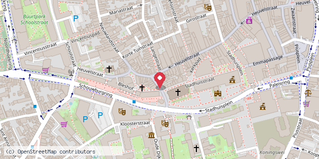 Een kaart met de locatie van Restaurant De Sinjoor