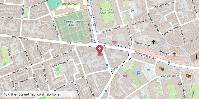 Een kaart met de locatie van Restaurant Le Carrefour
