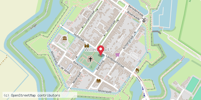 Een kaart met de locatie van Restaurant De Rosmolen