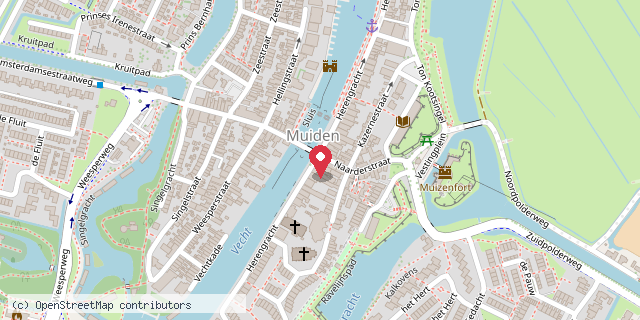 Een kaart met de locatie van Restaurant Graaf Floris V van Muyden