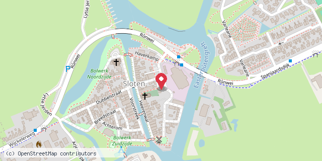 Een kaart met de locatie van Pannenkoekhuis De Koepoort