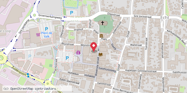 Een kaart met de locatie van Restaurant Sphinx
