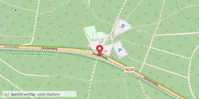 Een kaart met de locatie van Restaurant De Pyramide van Austerlitz