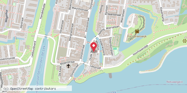 Een kaart met de locatie van Pizzeria Vreeswijk