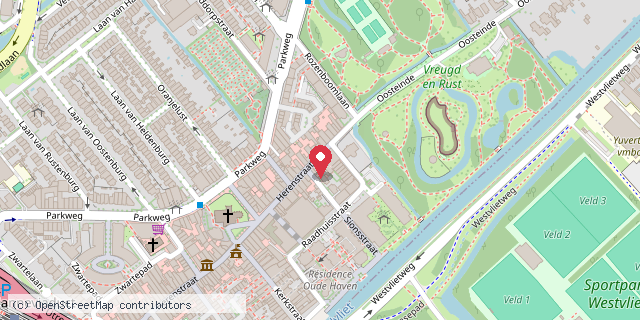 Een kaart met de locatie van Bar Restaurant The Fox