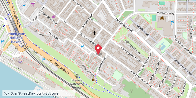 Een kaart met de locatie van Pizzeria Roma Antica