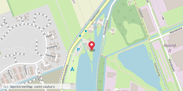 Een kaart met de locatie van Restaurant De Drie Kalkovens