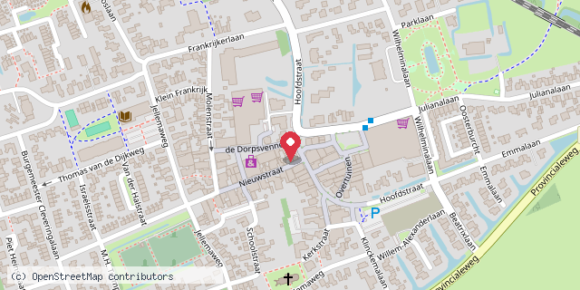 Een kaart met de locatie van Restaurant Hao-Hao