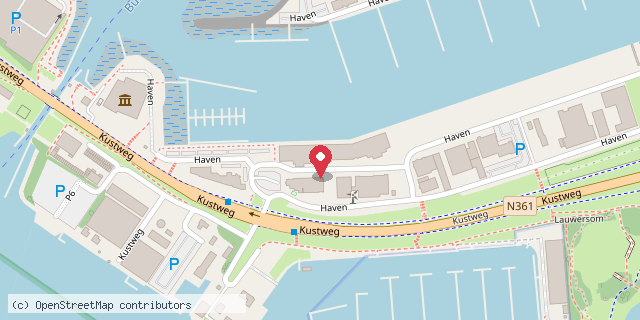 Een kaart met de locatie van Café - Visrestaurant De Visafslag