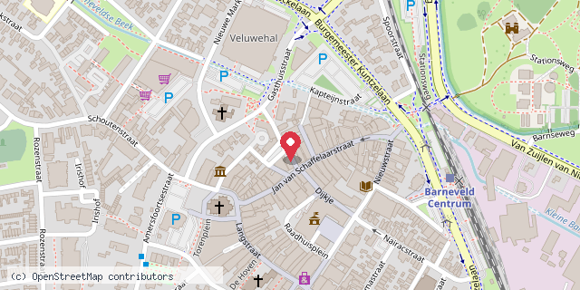Een kaart met de locatie van Eetcafe De Gribus