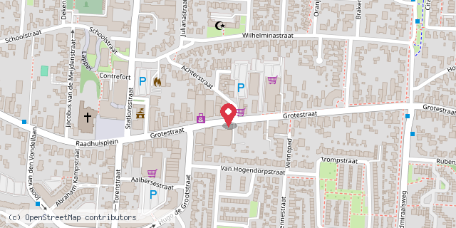 Een kaart met de locatie van Restaurant-Brasserie De Verket