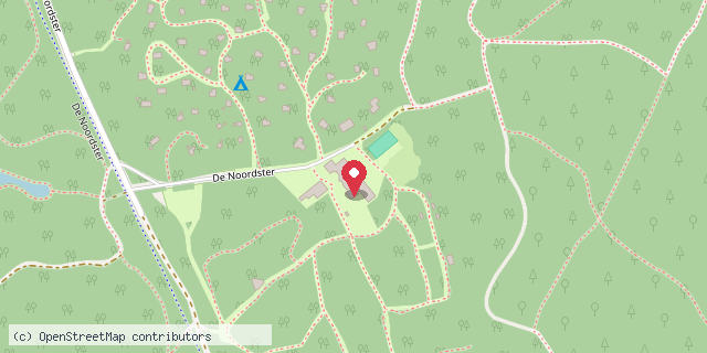 Een kaart met de locatie van RCN De Noordster