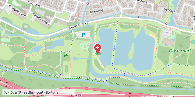 Een kaart met de locatie van Pannenkoekenhuis Oosterpark