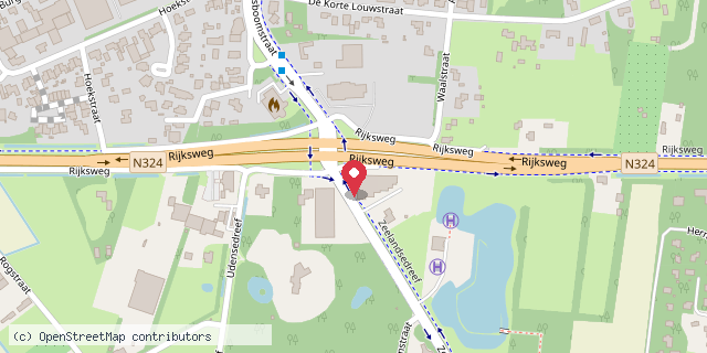 Een kaart met de locatie van Café Restaurant Nieuw Schaijk