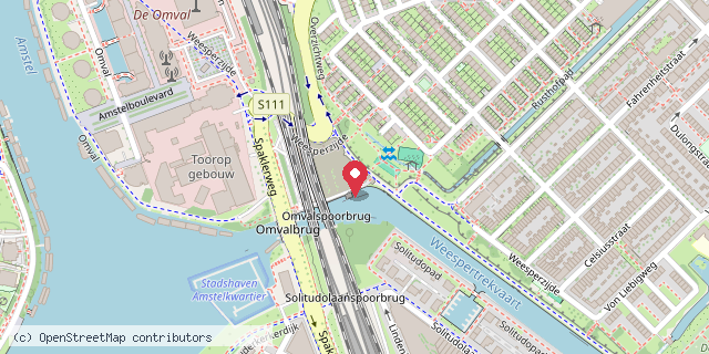 Een kaart met de locatie van Eetcafe De Omval