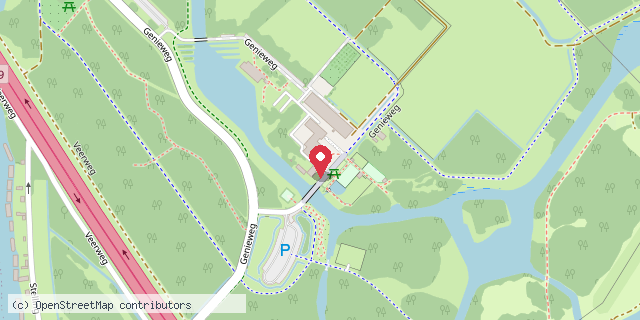 Een kaart met de locatie van Pannenkoekenboerderij Onder de Platanen