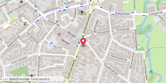 Een kaart met de locatie van Pizzeria Restaurant Mediterana