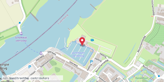 Een kaart met de locatie van Restaurant Op de Haven