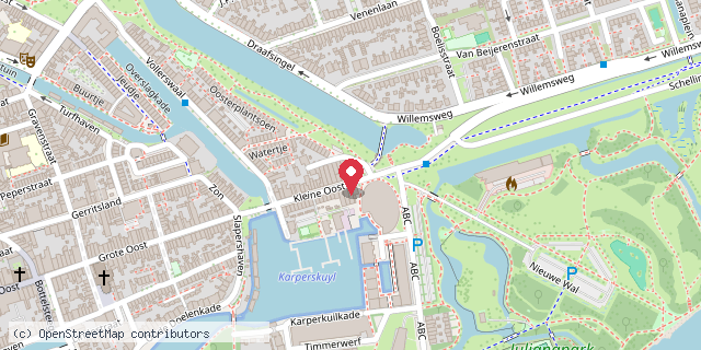Een kaart met de locatie van Restaurant Eten Enzo!