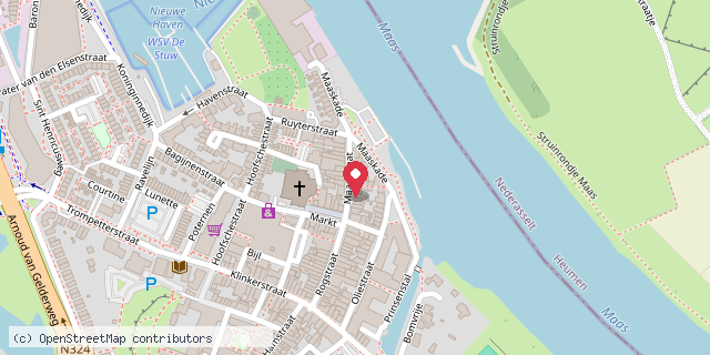 Een kaart met de locatie van Steakhouse Don Kiesjot