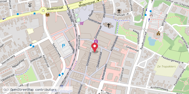 Een kaart met de locatie van Lunchroom De Gulle Gaper