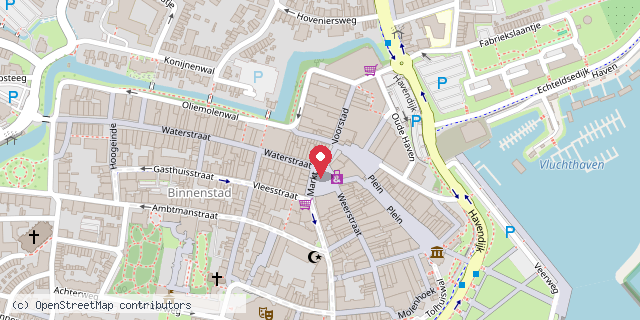Een kaart met de locatie van Restaurant Hart van de Betuwe