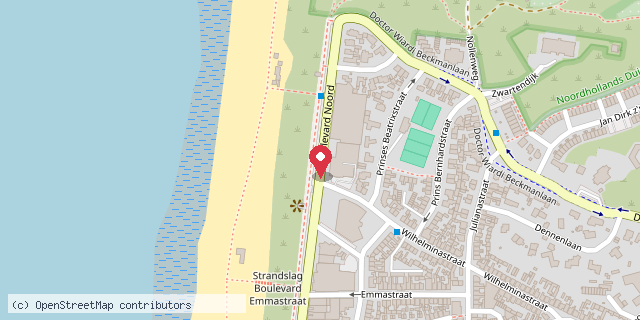 Een kaart met de locatie van Strandpaviljoen De Uitkijk