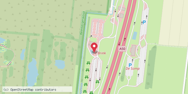 Een kaart met de locatie van AC Restaurant Apeldoorn
