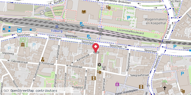 Een kaart met de locatie van Restaurant Het Wapen van Tilburg