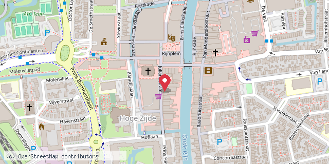 Een kaart met de locatie van Restaurant Alle Hens Eten + Drinken