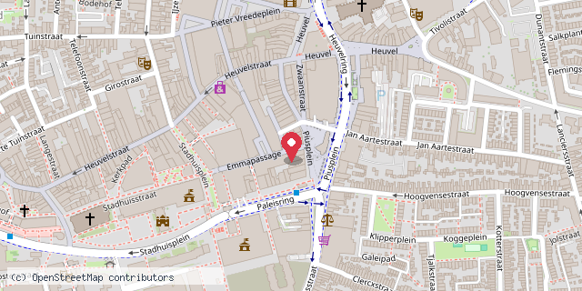 Een kaart met de locatie van Brasserie Werelds