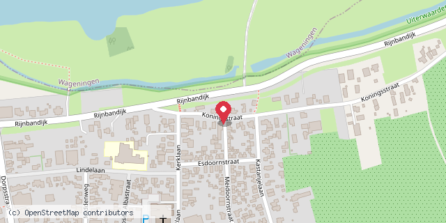Een kaart met de locatie van Multicultureel Restaurant De Koning