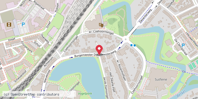 Een kaart met de locatie van Restaurant Jan van de Krent