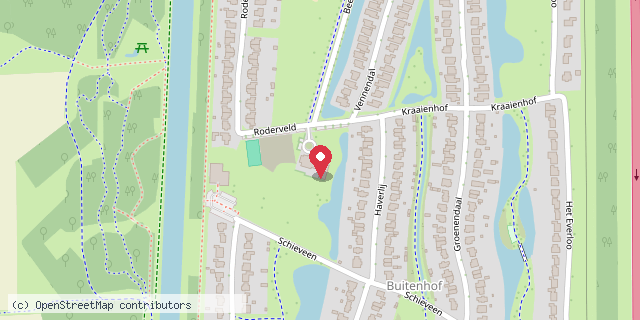 Een kaart met de locatie van Bij de Buren