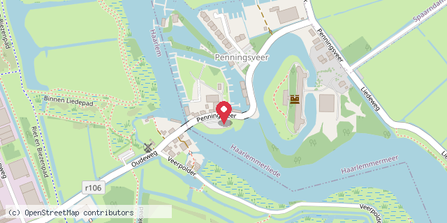 Een kaart met de locatie van Café Paviljoen Bij van Assema