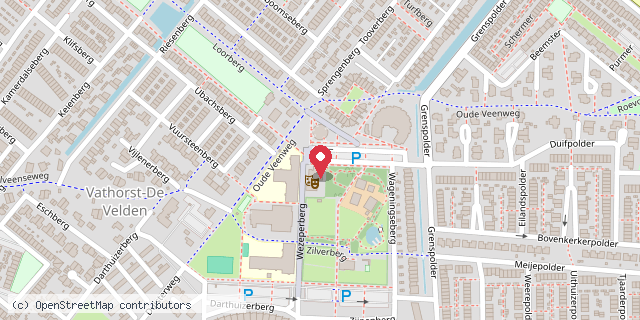 Een kaart met de locatie van Restaurant De Eetkamer